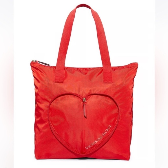 NWT  Victoria’s Secret Red Heart Tote Bag Packable Tote - Picture 3 of 8